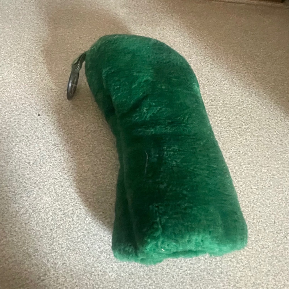 Promaster Vintage Green Plush Faux Fur 3 Wood Golf Club Head Cover Numbered Tag